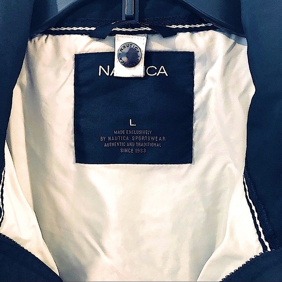 Nautica Coat Outer Shell/Inner Detachable Puffer Jacket Navy Blue/White Size L - Picture 7 of 8